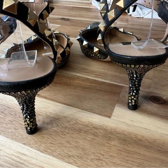 Valentino Rockstud Crystal Camo Kitten Heels Slingback Pump - Picture 12 of 13
